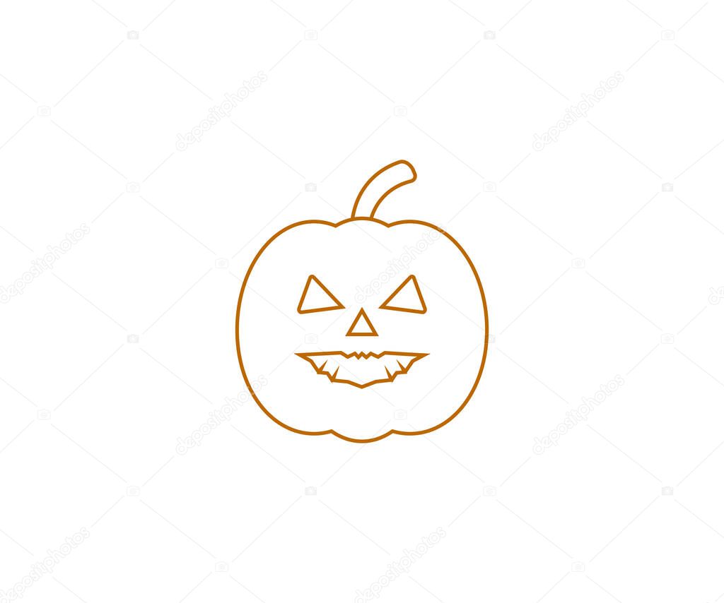 Halloween, horror, pumpkin icon Vector illustration flat
