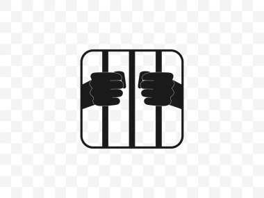 Hapishane, hapishane simgesi Vektör illüstrasyonu, düz tasarım.