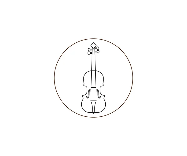 Illustrazione Vettoriale Disegno Piatto Icona Del Violino Archi Musicale — Vettoriale Stock