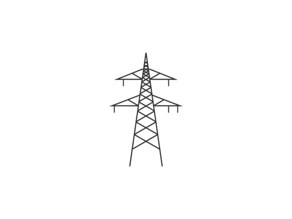 Ilustración Vectorial Diseño Plano Torre Eléctrica Icono Energía — Vector de stock