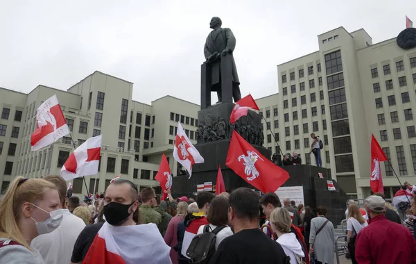 Мирные Акции Протеста Против Нынешней Власти После Президентских Выборов Беларуси Стоковое Изображение