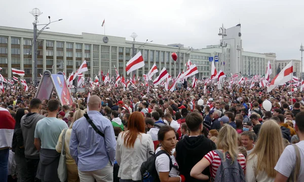 Мирные Акции Протеста Против Нынешней Власти После Президентских Выборов Беларуси — стоковое фото