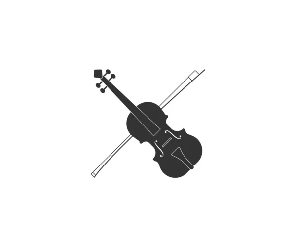 Vektor Ilustrasi Desain Datar Ikon Biola String Musik - Stok Vektor