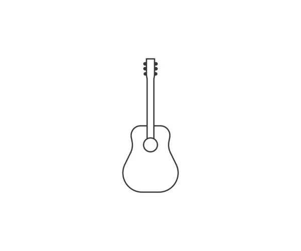 Vektor Ilustrasi Desain Datar Ikon Musik Instrumen Gitar - Stok Vektor