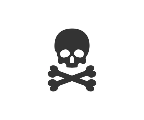 Skull Bone Halloween Icon Vector Illustration Flat — Stock Vector