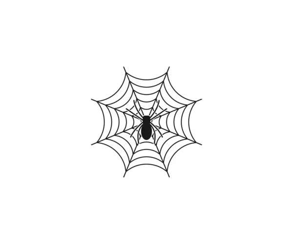 Vektorillustration Platt Design Cobweb Halloween Spindelväv Ikon — Stock vektor