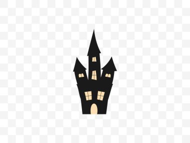 Castle, Cadılar Bayramı korku ikonu Vektör illüstrasyonu