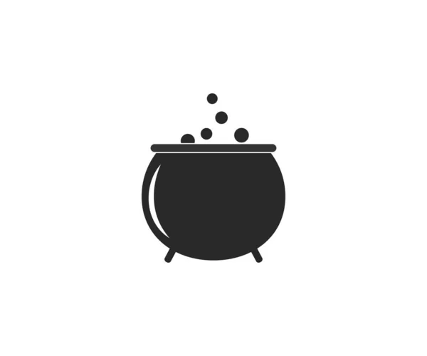 Cauldron Halloween Horror Icon Vector Illustration Flat — Stock Vector