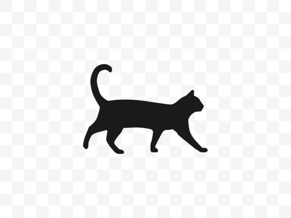 Черная Кошка Векторная Иллюстрация Иконки Хэллоуина Плоская — стоковый вектор