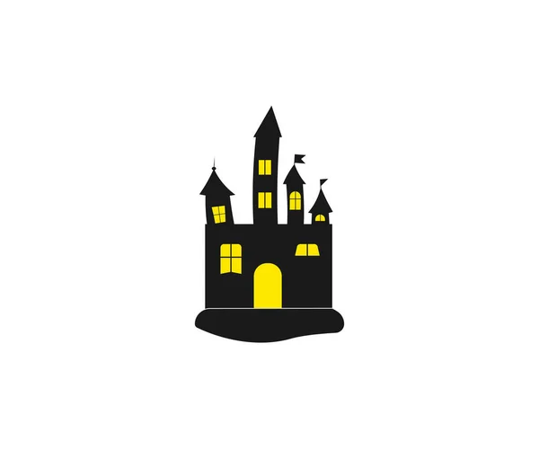 Castello Icona Horror Halloween Illustrazione Vettoriale — Vettoriale Stock