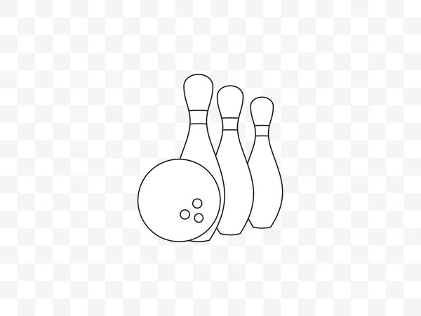 Illustrazione Vettoriale Disegno Piatto Bowling Gioco Sciopero Icona — Vettoriale Stock
