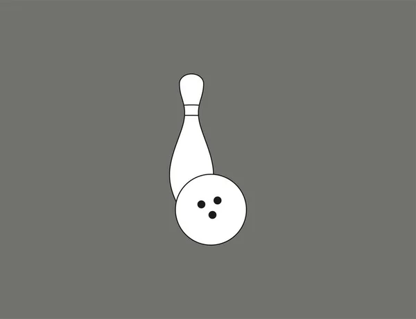 Bolos, juego, icono de la huelga. Ilustración vectorial, diseño plano. — Vector de stock