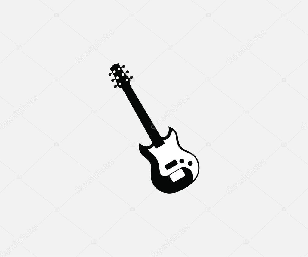Vector illustration, flat design. Guitar instrument music icon