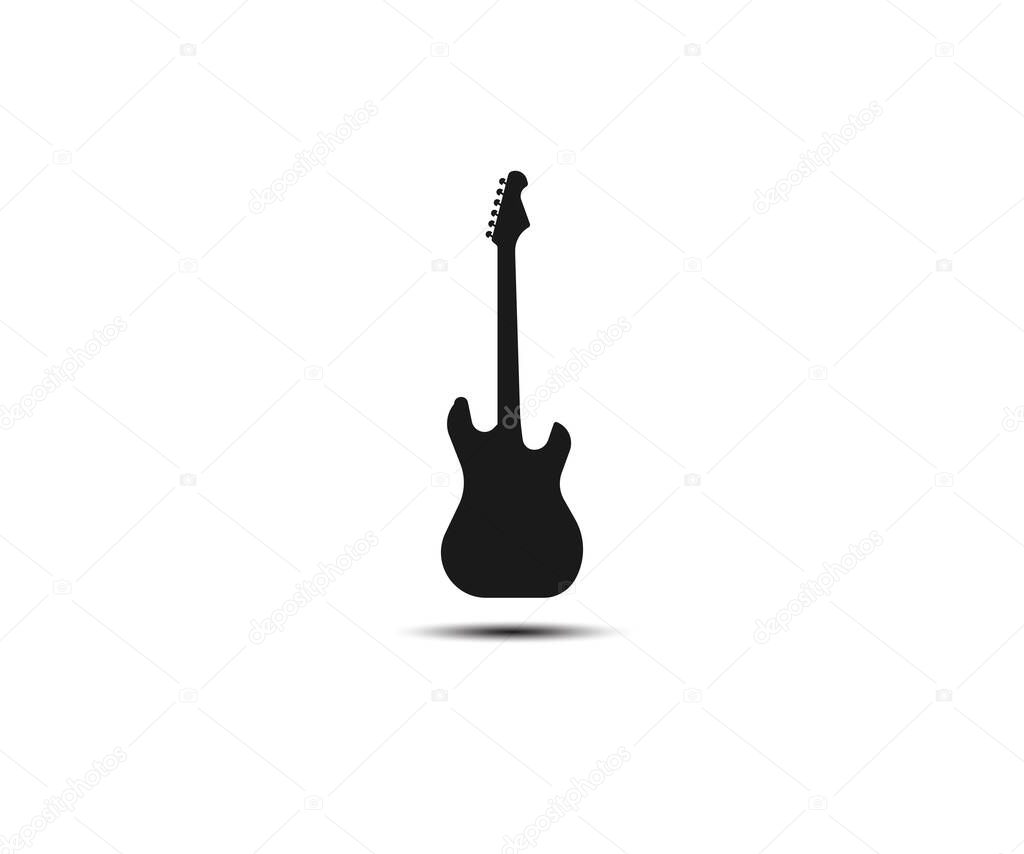 Vector illustration, flat design. Guitar instrument music icon