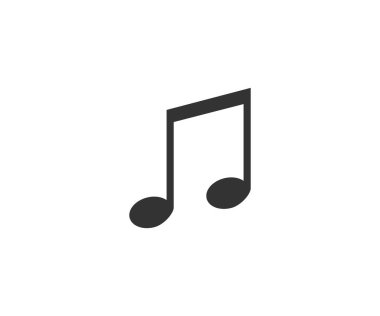 Vektör çizimi, düz tasarım. Ses, nota notaları simgesi