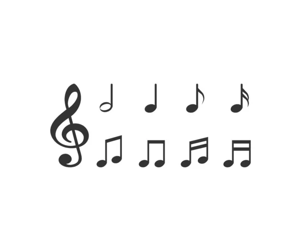 Ήχος Μουσική Σημείωση Εικονίδιο Σημειώσεις Διάνυσμα Εικόνα Επίπεδη — Διανυσματικό Αρχείο