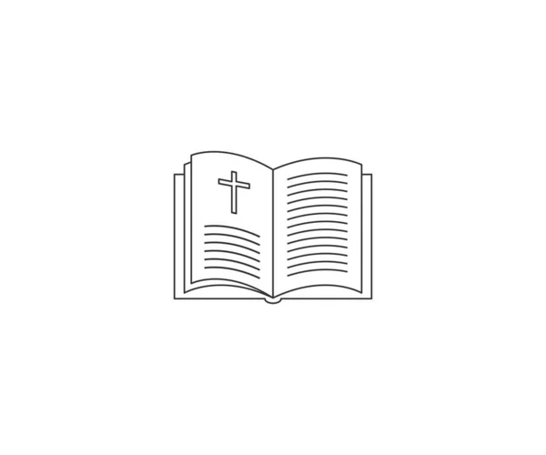 Библия Книга Крест Икона Вектор — стоковый вектор