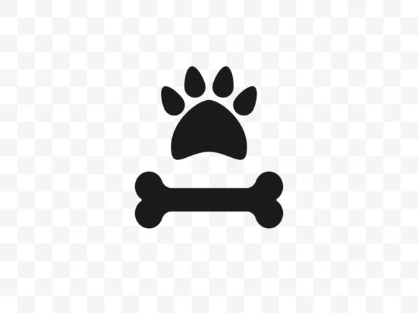 Bone Dog Paw Icon Vector Illustration Flat — Stock Vector