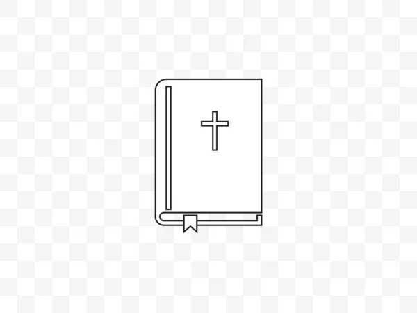 Bibbia Libro Croce Icona Vettoriale — Vettoriale Stock