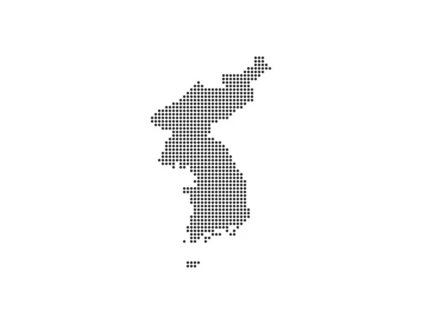 Nord, Sydkorea, land, prickad karta på vit bakgrund. illustration. — Stockfoto