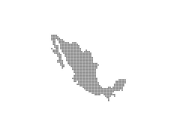 México, país, mapa punteado sobre fondo blanco. Ilustración vectorial. — Archivo Imágenes Vectoriales