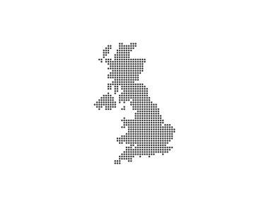 ülke noktalı haritası. Vektör illüstrasyonu.