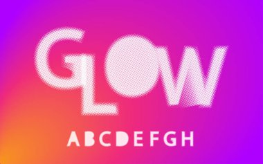 Noktalı resim yazı tipi alfabe kızdırma a, b, c, d, e, f, g, h,