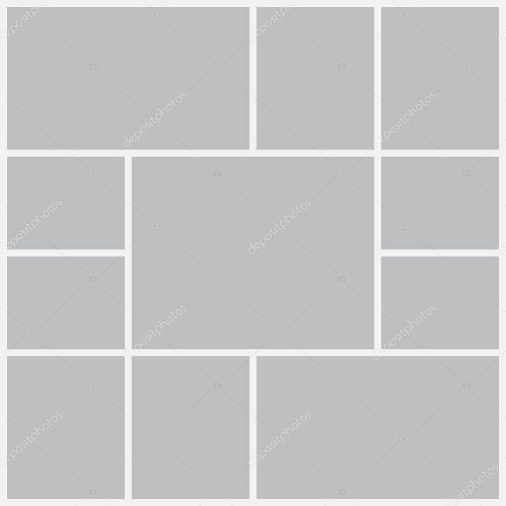 Templates collage frames for photo or illustration. Montage photo frame template. Vector Mood Board Branding Presentation. MoodBoard, Logo Template, Collage Frames with Universal Colour Palette.