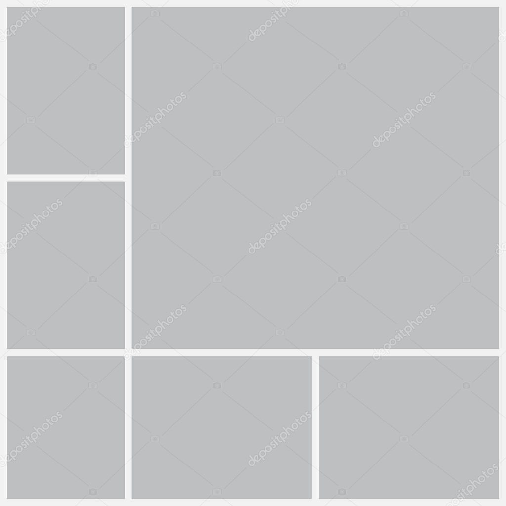 Templates collage frames for photo or illustration. Montage photo frame template. Vector Mood Board Branding Presentation. MoodBoard, Logo Template, Collage Frames with Universal Colour Palette.