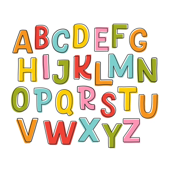 Cute hand drawn alphabet — Stock Vector