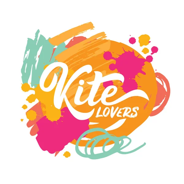 Kite lovers lettering — Stock Vector