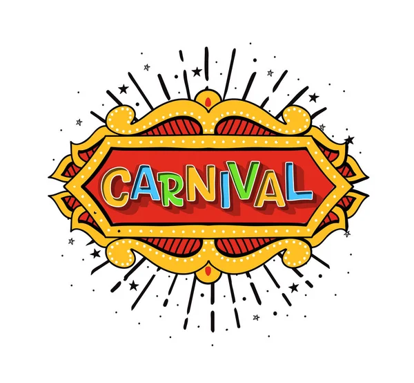 Popular Event Brasil Carnaval Título Com Moldura Colorida Destino Viagem — Vetor de Stock
