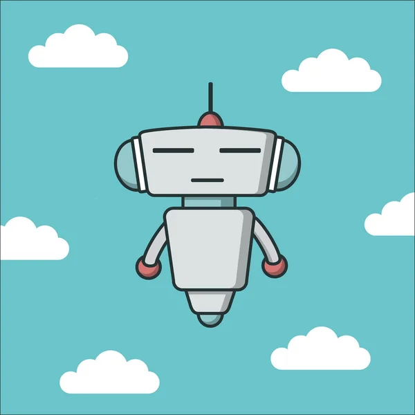 Vector robot icono plano — Vector de stock