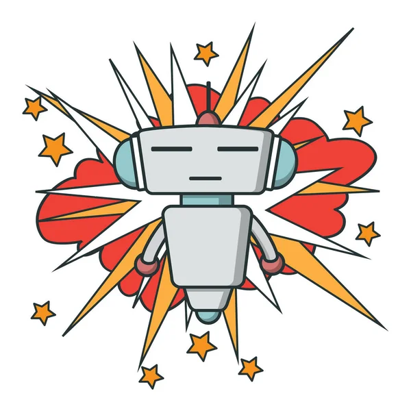 Vector robot icono plano — Vector de stock