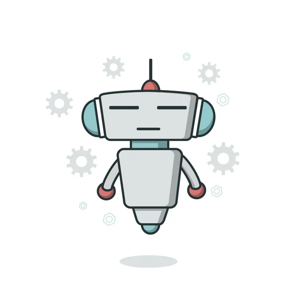 Cute Outline robot. — Stock Vector
