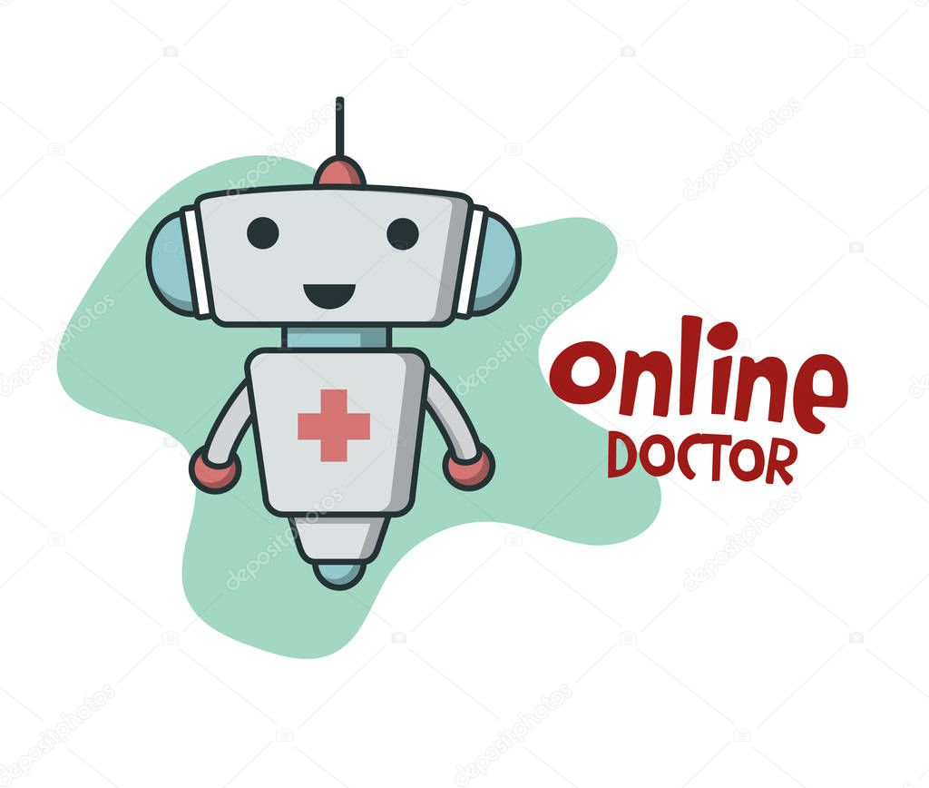 Online doctor bot icon.