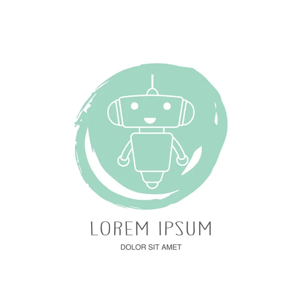 Leuke robot logo — Stockvector