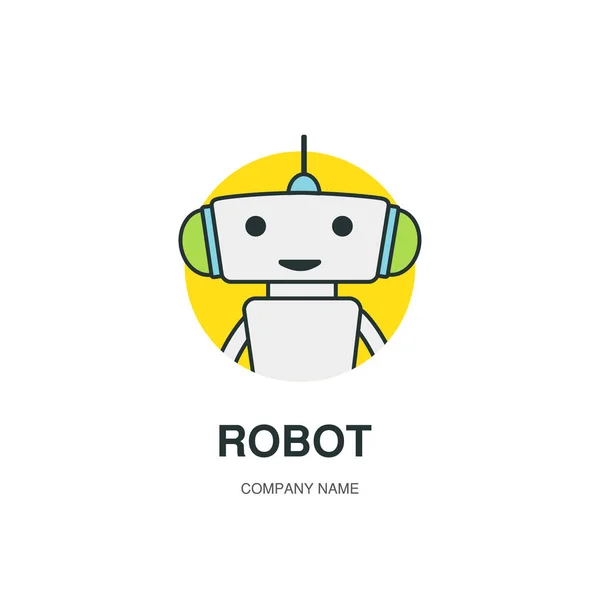 Sevimli robot logo — Stok Vektör