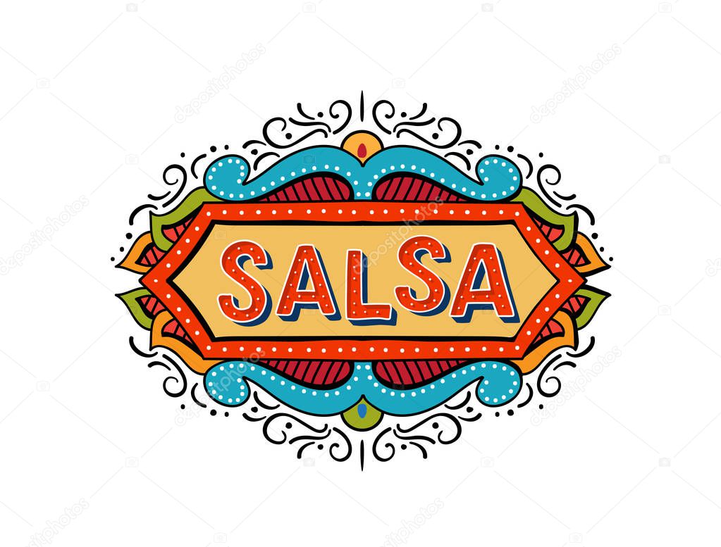Salsa party vector logotype