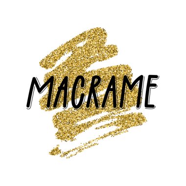 Makrome çizilmiş metin logo, el yapımı depolamak, blog, eğitim, atölye, simge için el. Kart, kart, davet, poster, afiş şablon için vektör çizim. Yazı tipografi.