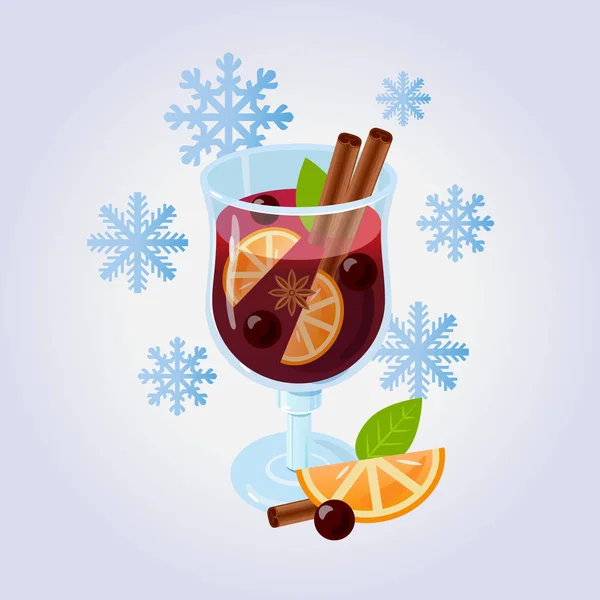 Vino caliente glintwein — Vector de stock