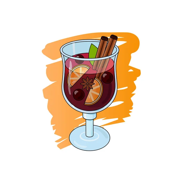 Mulled 와인 glintwein — 스톡 벡터