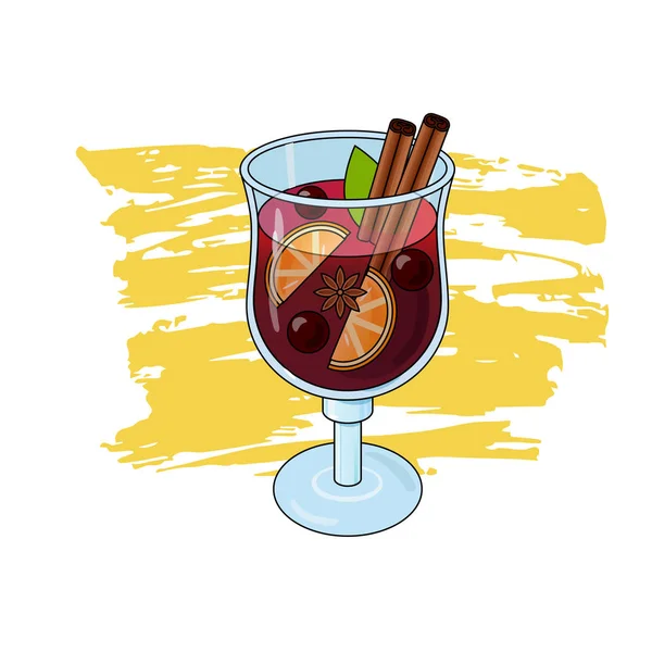 Vino caliente glintwein — Vector de stock