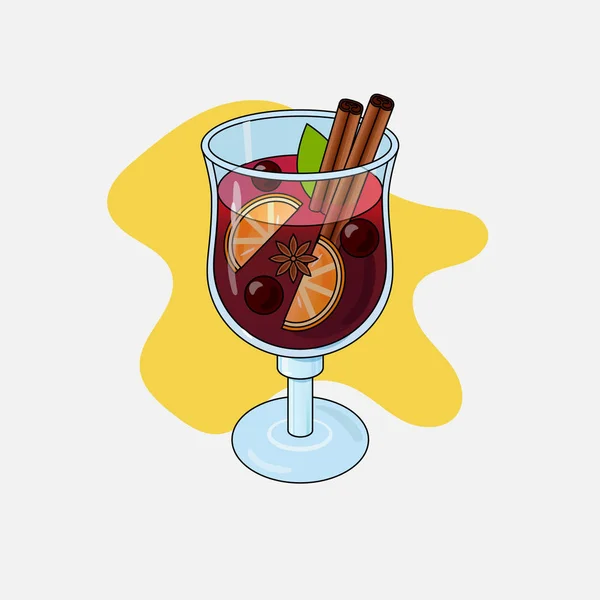 Vinho amassado glintwein — Vetor de Stock