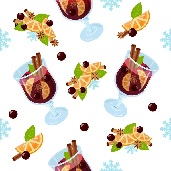 Patrón glintwein vino caliente — Vector de stock