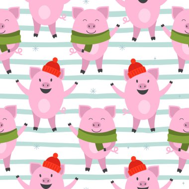 Yeni yıl 2019 domuz deseni