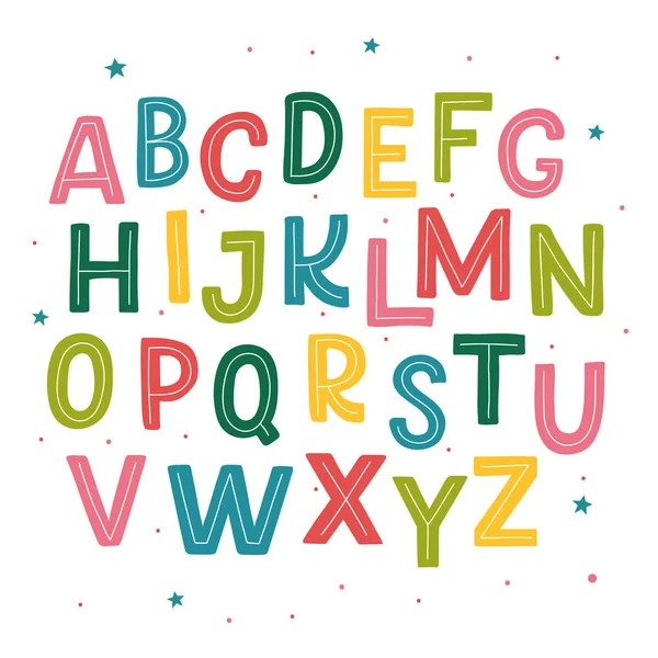 Alfabeto dibujado a mano lindo — Archivo Imágenes Vectoriales