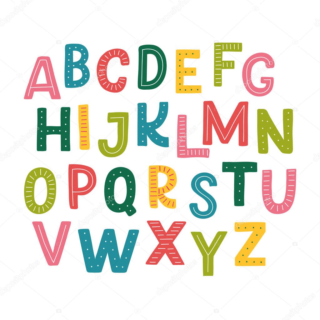 Cute hand drawn alphabet