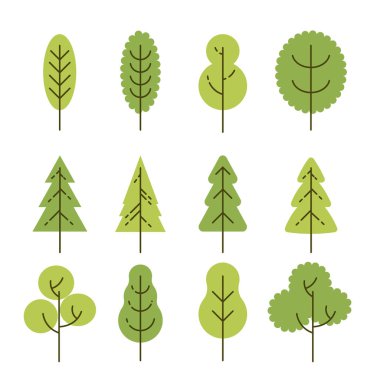 Düz ağaçlar set