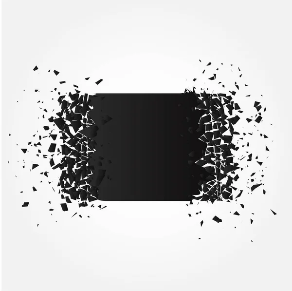 Black square banner with debris — Stock Vector